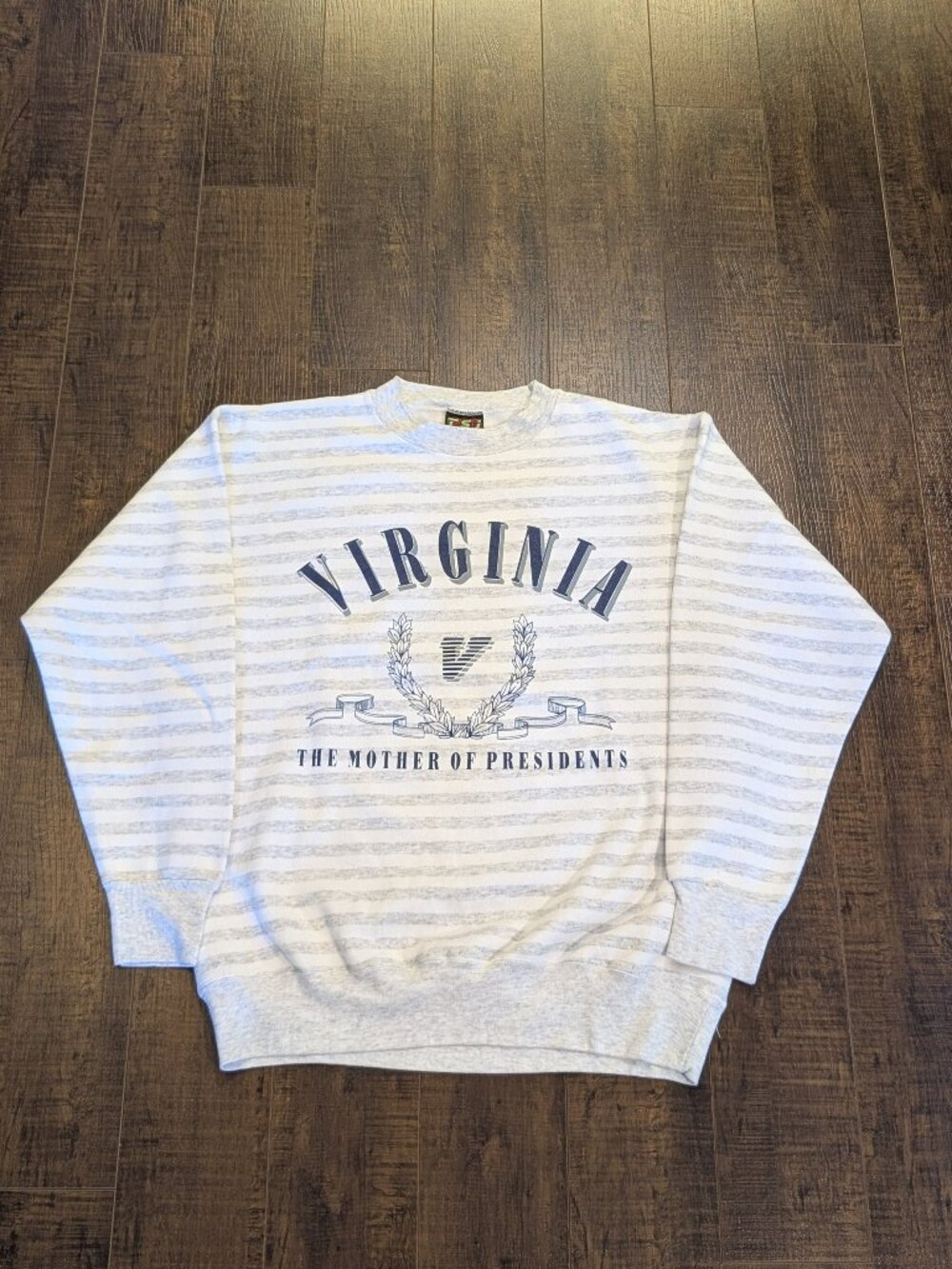 Vintage Virgina The Mother of Presidents Striped Crewneck Made in USA - Size L